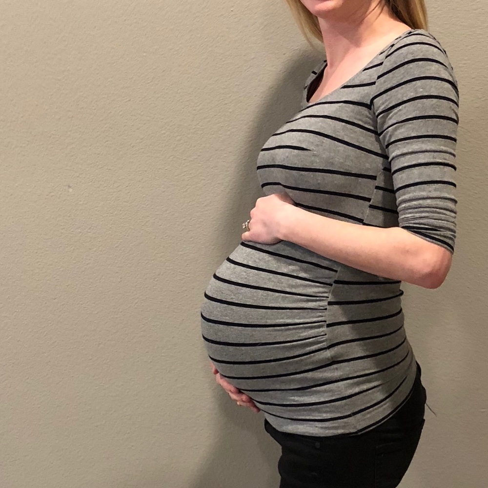 H&M maternity 3/4 sleeve body con top
